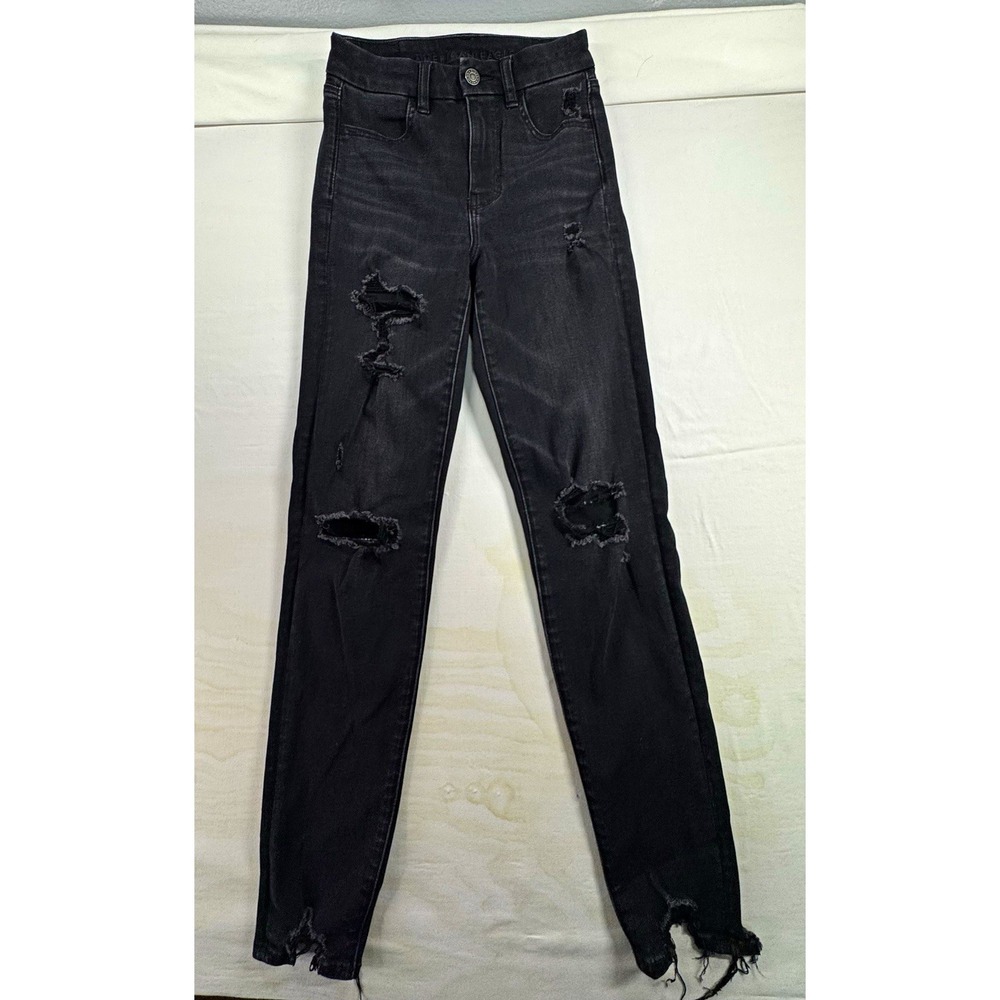 American Eagle Outfitters The Dream Jean High Rise Skinny Distressed Stretch 00